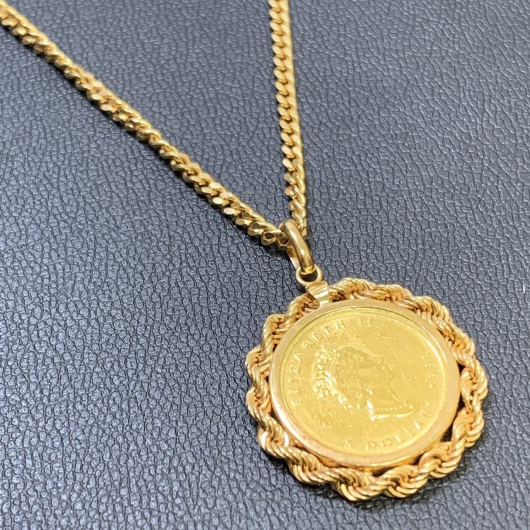 K18ネックレス / メイプルリーフ金貨