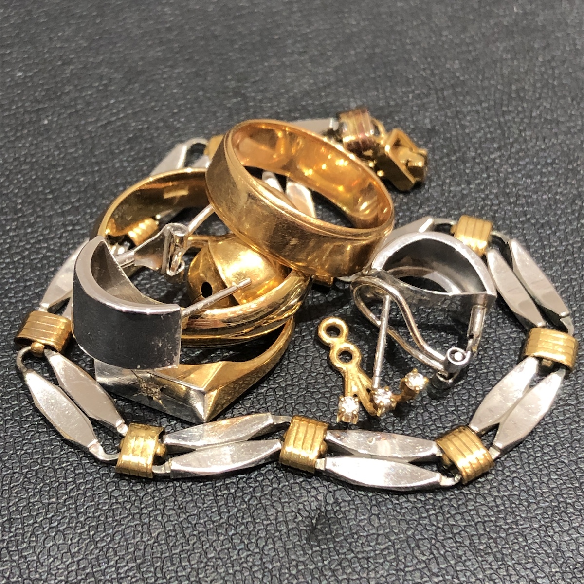 K18 / K14WG / Pt850 K18 / リング チェーン イヤリング画像
