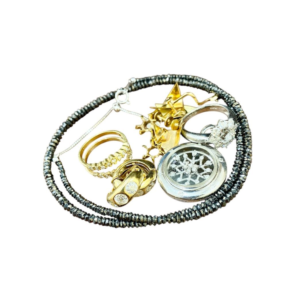 ブラックダイヤネックレス / Pt900ネックレストップ / K18イヤリング