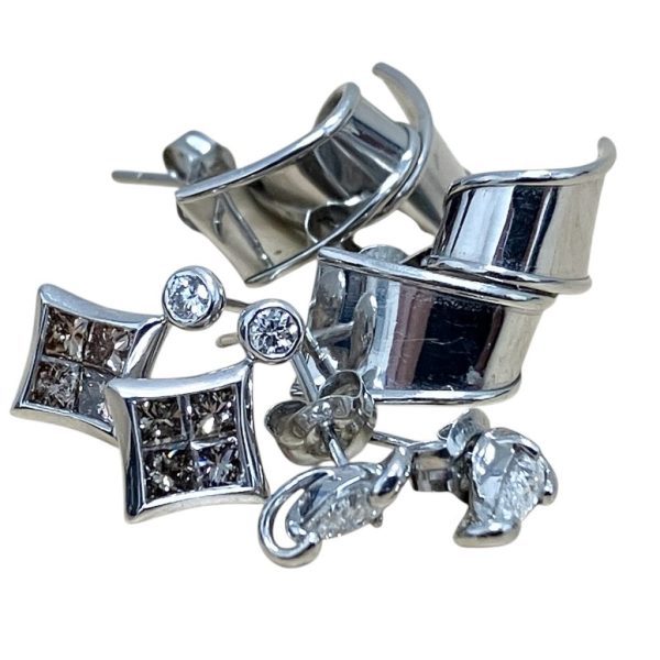 K18WG/Pt900ピアス画像