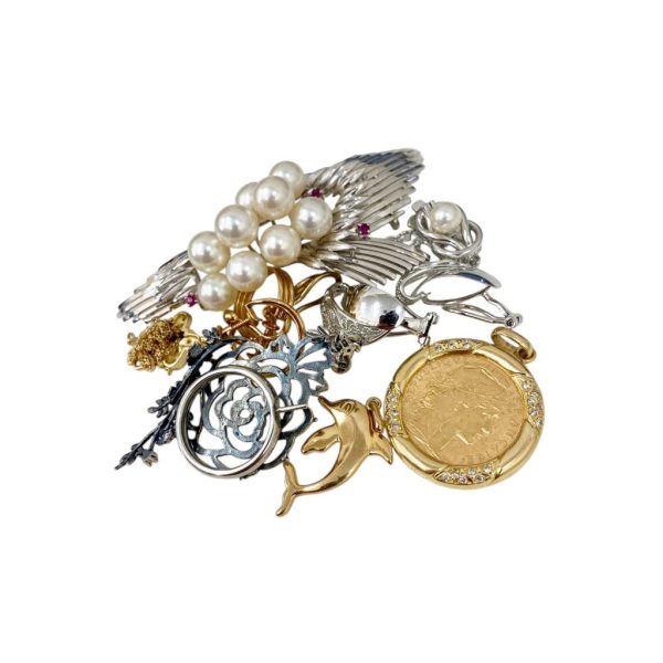 K18トップ / K18WGブローチ / Pt900リング / K21.6コイン画像