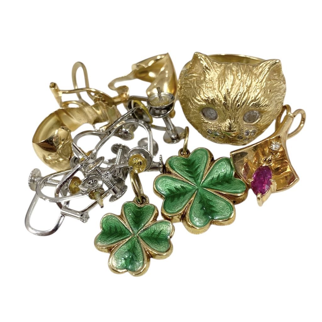 K18リング / K14トップ / Pt850イヤリング画像