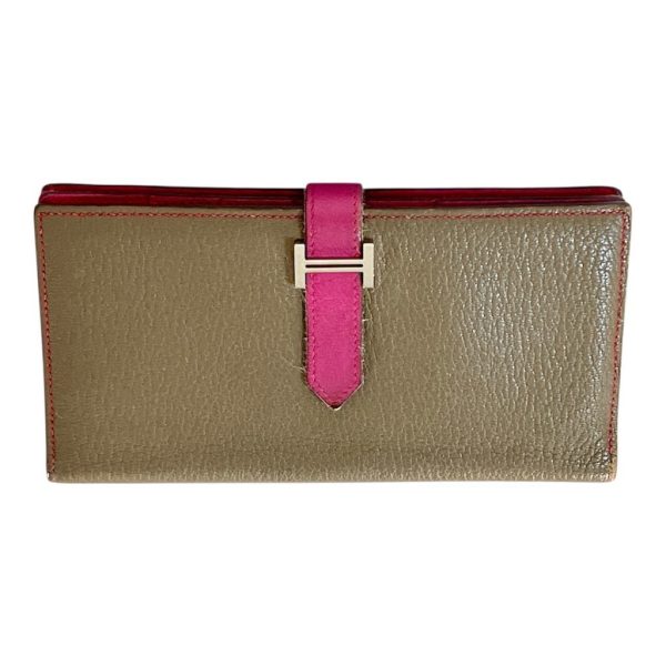 エルメス 財布 ベアンスフレ シャブール レザー エトゥープ画像