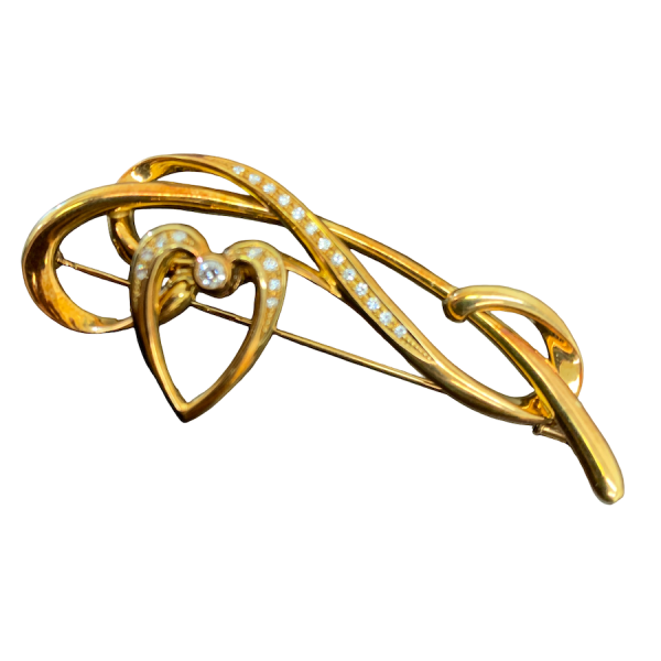 K18ブローチ0.25ct画像