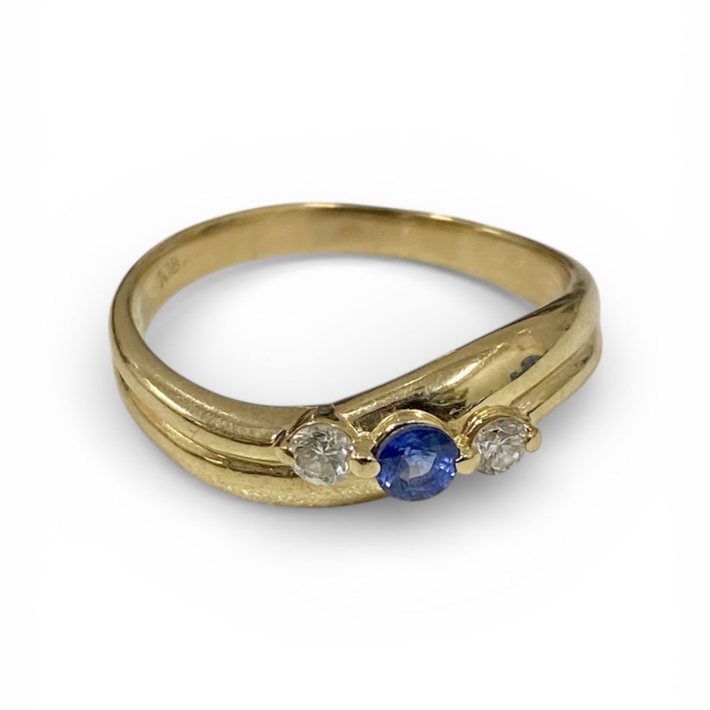 K18リング サファイア ダイヤ画像