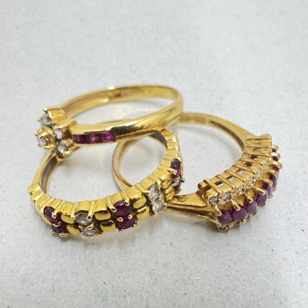 K18 / リング / メレダイヤ / ルビー / 宝石 / 色石画像