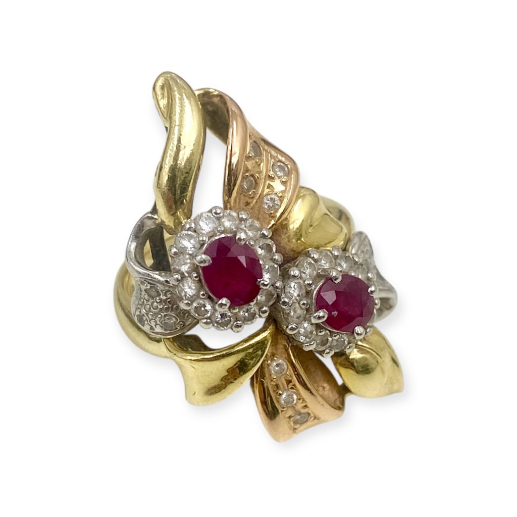 K18Pt900リング ルビー ダイヤ画像