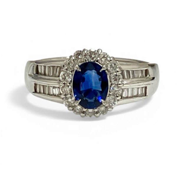 Pt900リング サファイア/ダイヤモンド付き画像