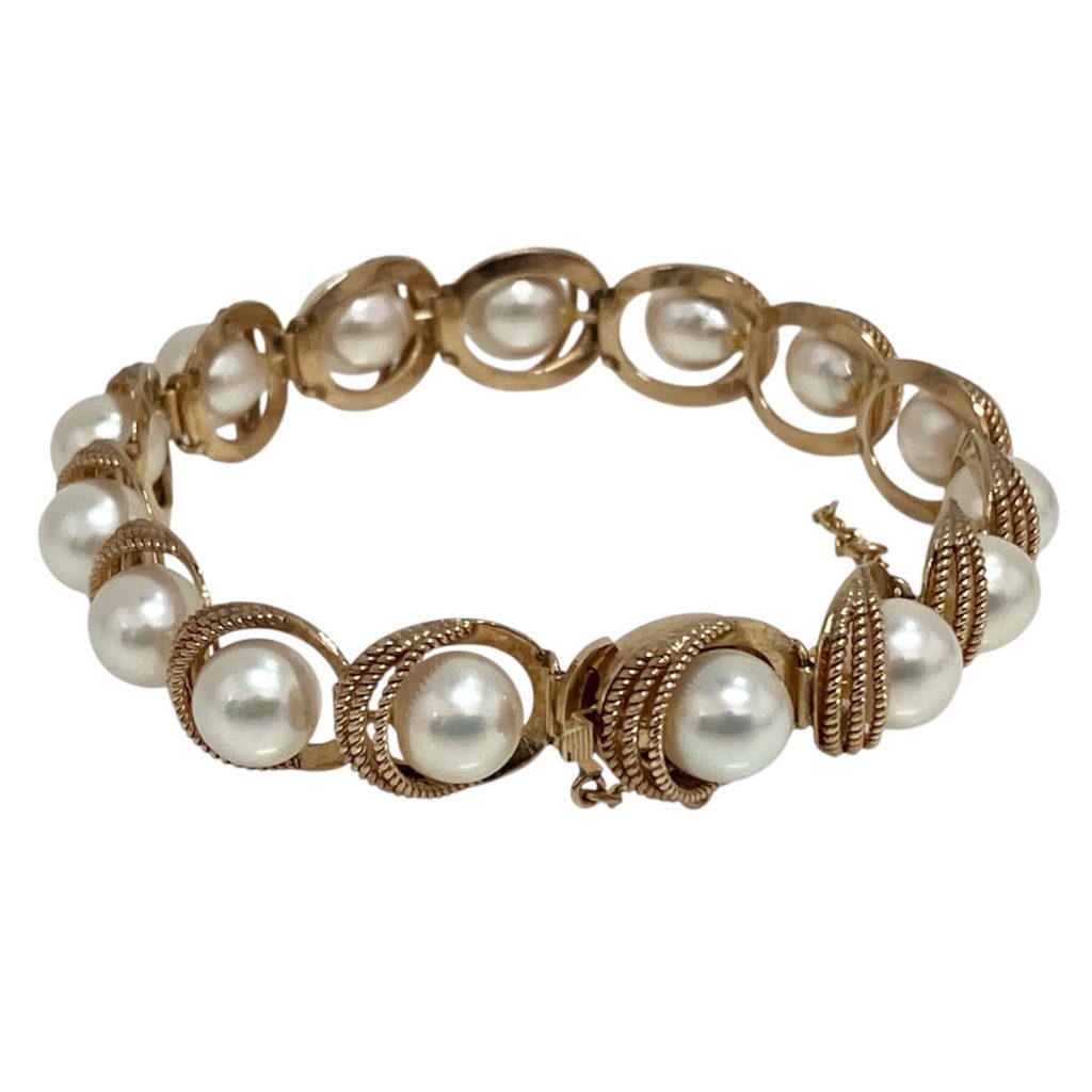 K14ブレスレット パール付き画像