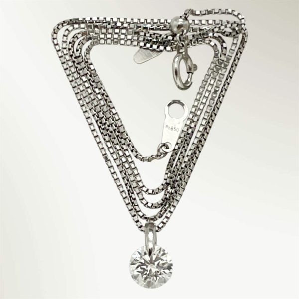 Pt850/Pt900 ネックレス ダイヤモンド付き画像