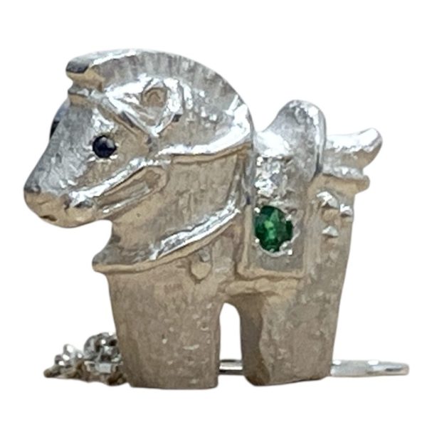 Pt900 プラチナ タイピン 貴金属 石付き画像