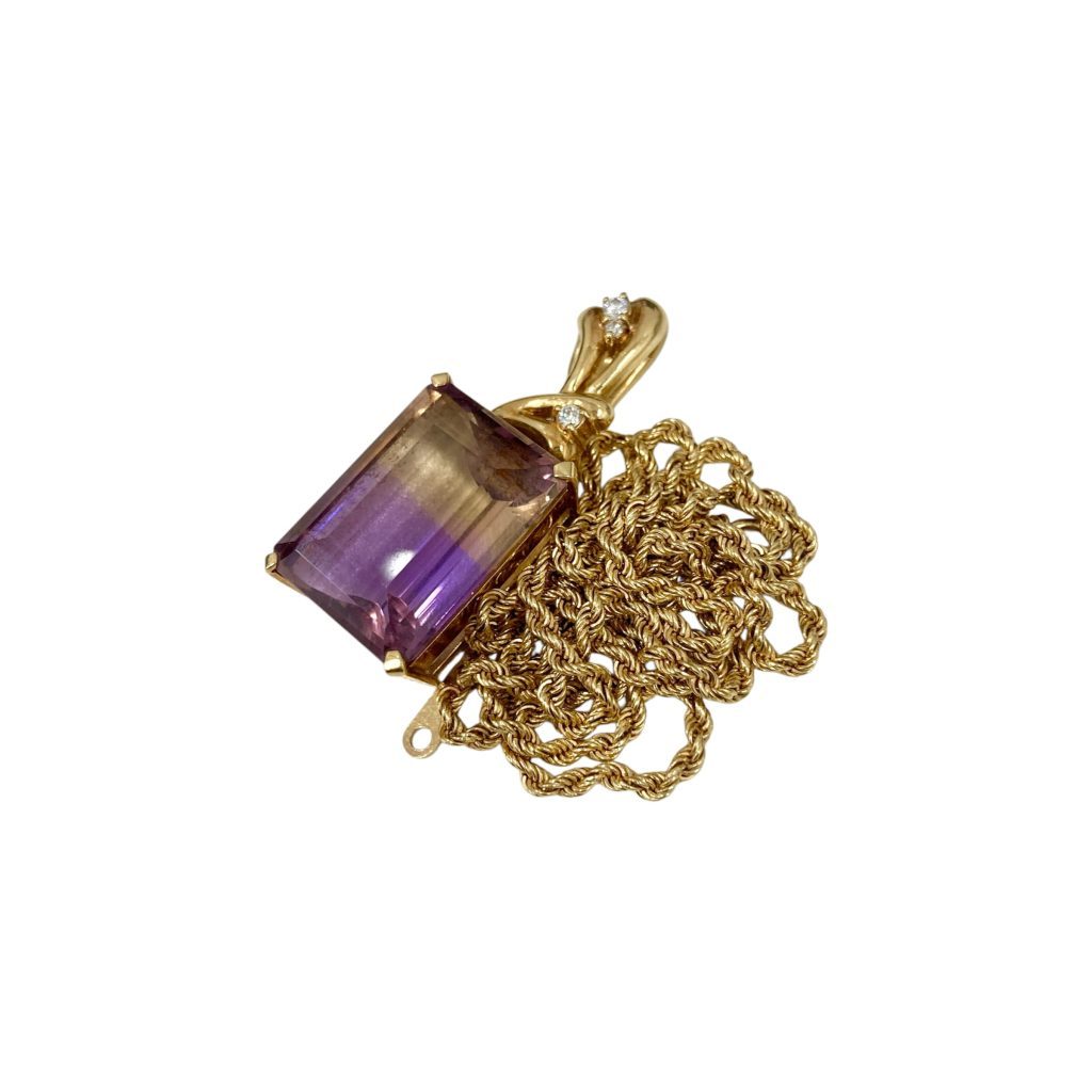 K18 / 18K / 750 / 18金 / ネックレス / トップ / アメジスト / ダイヤモンド / 貴金属 / 宝石画像