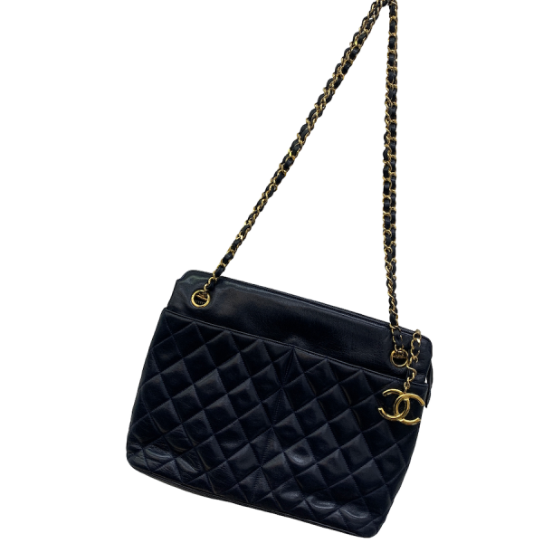 CHANEL / ラムマトラッセ / チェーントートバッグ / ネイビー / ブランド品画像