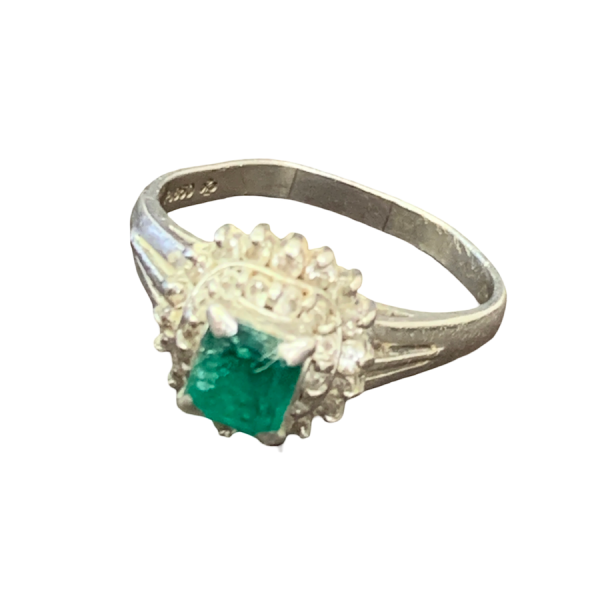 Pt850リング/エメラルド0.81ct/ダイヤモンド0.43ct/プラチナリング/宝石/貴金属/ジュエリー画像
