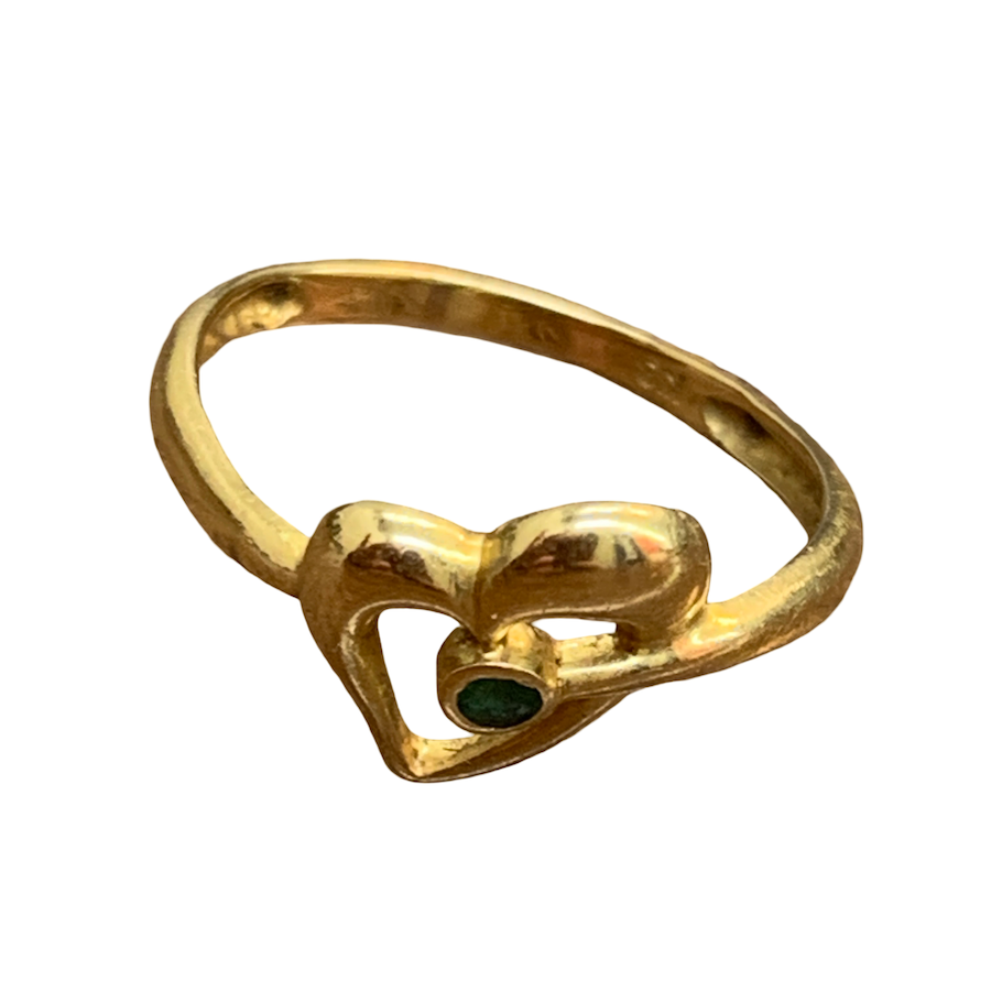 K18 18金/リング/指輪/グリーンストーン/貴金属/アクセサリー/買取画像